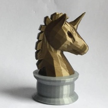 uni-knight chess piece board games bust unicorn 3d print model - Mito3D