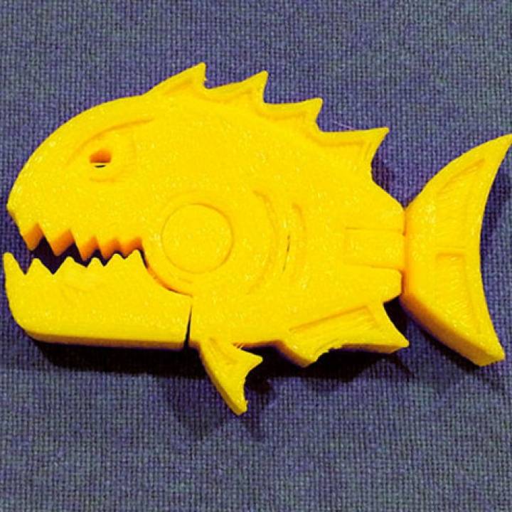 Attacke Pianha Piranha Fisch ziehen Kiefer Schwanz Spielzeuge Spiele Tier Karikatur Kreatur Spaß Modell Modelle Meer Hai Spielzeug Wasser Leben printinplace Marine 3D print model - Mito3D