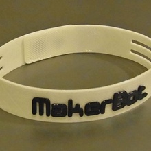 ultra-slim wristband - clever link system makerbot logo plain versions jewellery 3d cool fashion bracelet fashionable style unique wearable wrist jewelery designer band smart replicator printing trendy linkable 3d print model - Mito3D