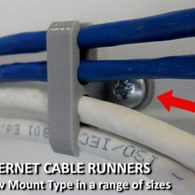ethernet kablo koşucular vidalamak binmek tip Bahçe kablolar kordon ağ 3d print model - Mito3D