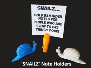 snailz note holders people slow & garden christmas print animal card creature easy fun funny gift kitchen models notes office simple unique snail presents organisation novelty designer cards smart memo creatures message recipe 3d print model - Mito3D