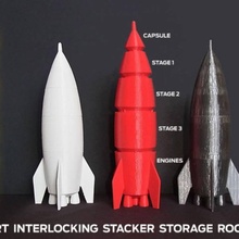 'rocketz' interlocking storage stages fun model & garden holder print assemble cartoon container dad easy funny gift lego models office ornament rocket science space spaceship toy toys household workshop organisation project novelty 3d print model - Mito3D