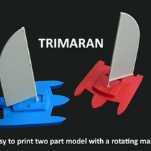 trimaran toys & games boat easy educational fun model sailing sea toy water vehicles floating marine yacht multi-part boats sail watercraft 3d print model - Mito3D