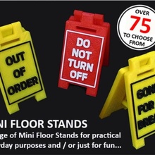 mini floor stands & garden fun funny office safe stand unique work household sign workshop signage safety novelty personalized signs print place practical message printed piece messages caution warning 3d print model - Mito3D