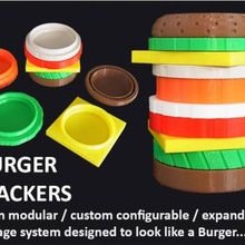 hamburguesa apilador jardín envase diseño divertido oficina almacenamiento juguete único casa cosplay organización novedad apilado multicóptero personalizado resolución configurable caja 3d print model - Mito3D