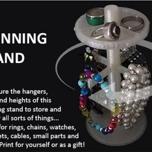 spinning stand & garden christmas holder cable display fun gift girlfriend hanger jewellery modern mother office parts ring small storage unique watch household presents rings spin organisation jewelry novelty 3d print model - Mito3D