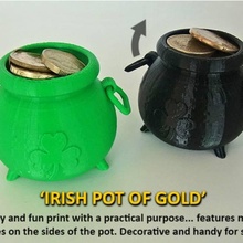 irish pot gold & garden holder chain coin container decoration display fun gift model nuts parts party ring seasonal traditional unique money rings moving jewelery novelty festive designer jar patrick handles 3d print model - Mito3D