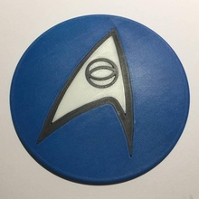 star trek tos uss enterprise science & medical dept logo coaster plaque fan art tv startrek scifi 3d print model - Mito3D
