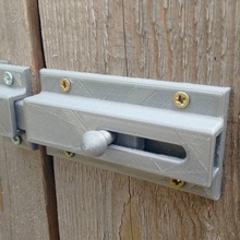 sliding door bolt updated print fully assembled & garden diy handy house lock security slide latch catch 3d print model - Mito3D