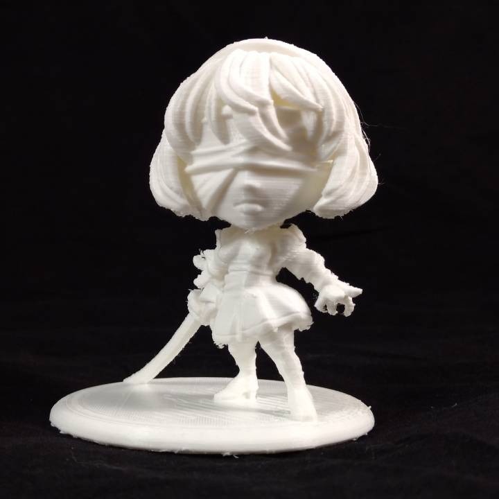 yorha 2 chibi estatueta brinquedos jogos figura videogame 3dmodel Impressão 3D Admirador arte nierautomata 3D print model - Mito3D