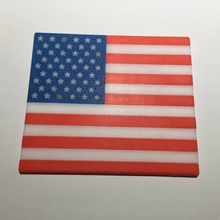 Etats Unis drapeau Coaster plaque éducation Amérique signe 3d print model - Mito3D