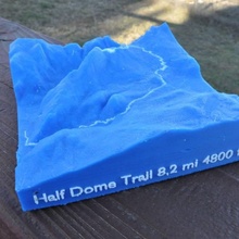 yosemite kubbe iz harita Eğitim Tırmanmak ganimet Doğa yürüyüşü çift topo çeker Trailmap 3d print model - Mito3D