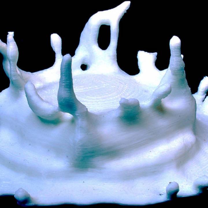 Wassertropfen Spritzen Mixer Fluid Modell Bildung Wasser fallen Simulation 3D print model - Mito3D