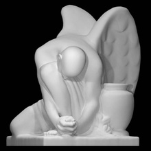 baş melek taramak Kadın vücut mezar taşı 3d print model - Mito3D
