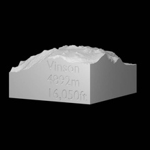 Vinson massif 10 km collectionner Montagne éducation escalade 3dpt sommets 3d print model - Mito3D