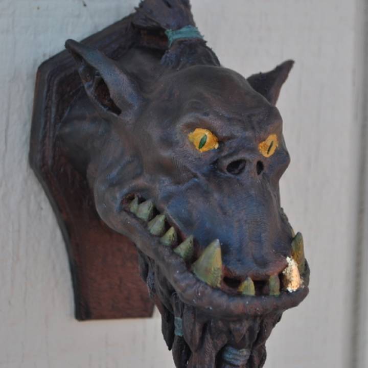 orc bust wall hanger fixed & garden tolkien 3D print model - Mito3D