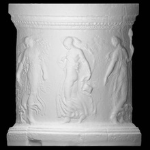 fragmentary base depicting maenads scan sculpture marble fragment maenad 3d print model - Mito3D