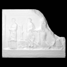 funerary altar muses aglaurids scan sculpture marble relief muse aglaurus 3d print model - Mito3D