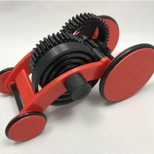 spring motor rolling chassis version 2 education gears pla pva springmotor 3d print model - Mito3D