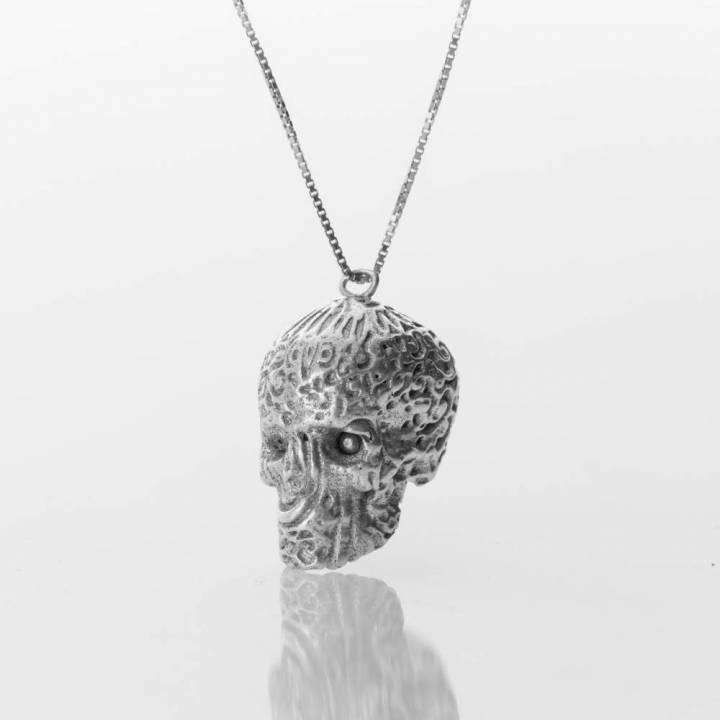 skull necklaces jewellery 3d art body human zbrush tv rings movies 3dprinting jewelry asiga resin 3dmodeling b9creator 3D print model - Mito3D