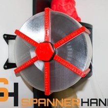 spannerhands spool wall mounted holder & dust cover build 3d printer spoolholder cartridge mount filament created freecad filament-spool filamentchallenge stand 3d print model - Mito3D