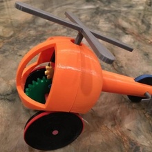 helicopter pull push downhill toy toys & games 3d print model - Mito3D