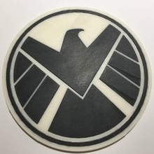 shield logo coaster plaque fan art marvel comic sign mcu 3d print model - Mito3D