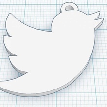 Twitter chaveiro ventilador arte logotipo chaveiros Portachiavi 3d print model - Mito3D