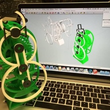 swinging snowman pla spring motor style & garden christmas gears steampunk windup 3d print model - Mito3D