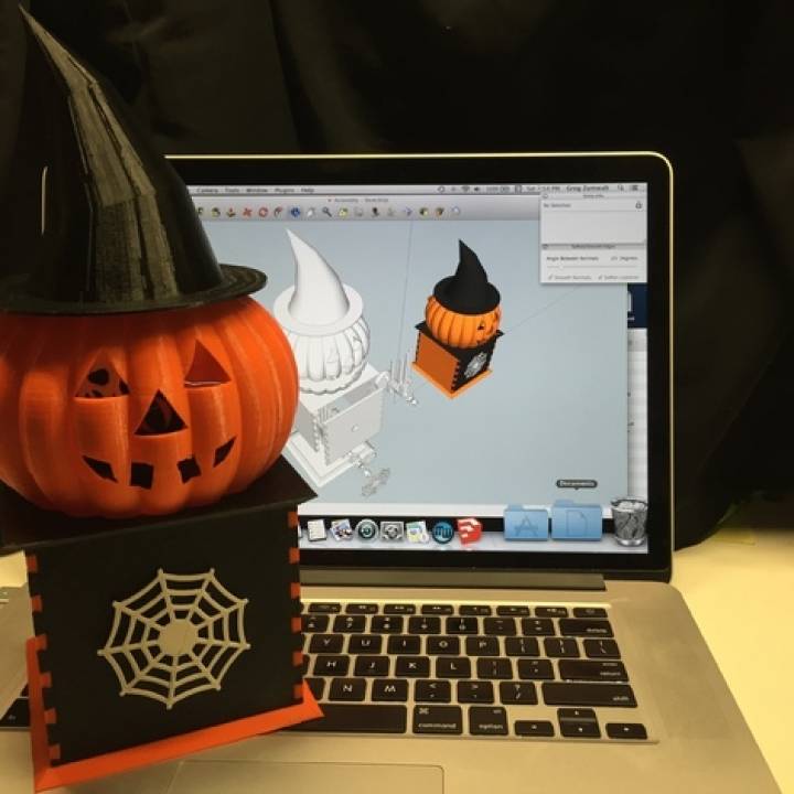 visioni Halloween ballato testa motorizzato giardino ingranaggi zucca animazione automi camme manovella shaftdovetails 3D print model - Mito3D