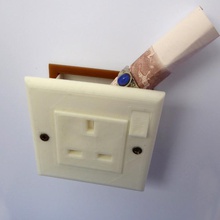 plug socket stash box & garden safe money 3d print model - Mito3D