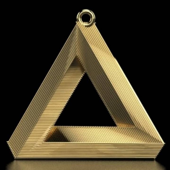 impossible Triangle pendentif bijoux mode Collier 3D print model - Mito3D