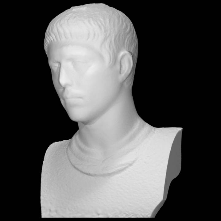 herm charioteer scan bust sculpture marble athlete 3D print model - Mito3D