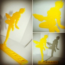 overwatch - tracer silhouette stand fan art action figure game 3d print model - Mito3D