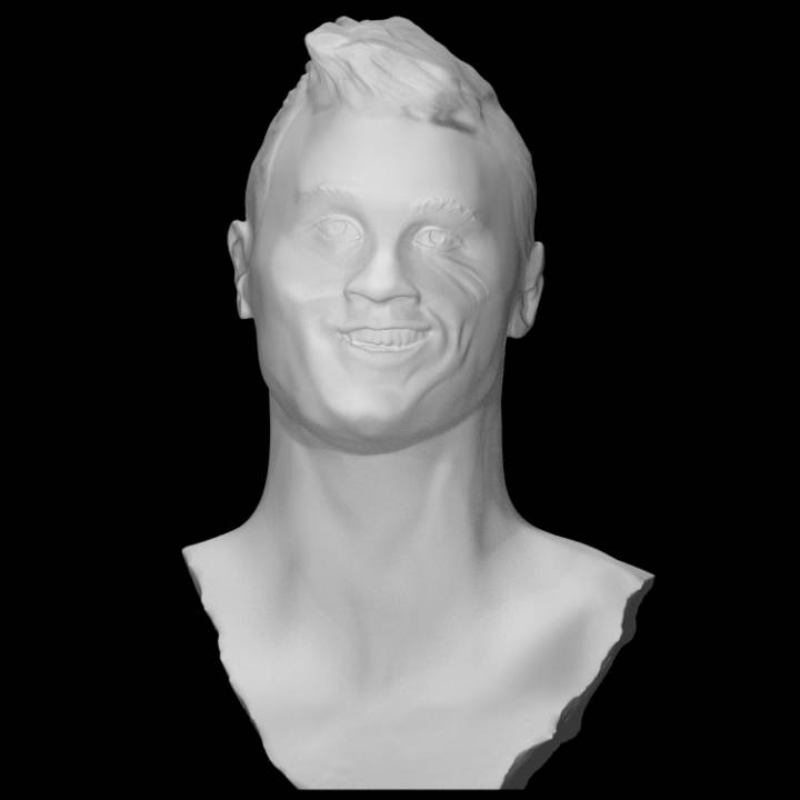 cristiano ronaldo scan bust sculpture bronze footballer 3D print model - Mito3D