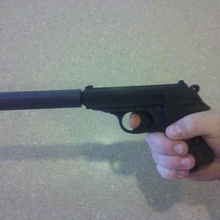 Walther ppk susturucu model sahne Kostüm oyunu tabanca ppks 3d print model - Mito3D