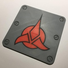 klingon trefoil emblem coaster plaque fan art movie sign startrek scifi 3d print model - Mito3D