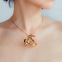 trinity necklace bead jewellery art geometric modern jewlery 3d print model - Mito3D