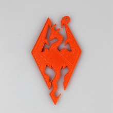 skyrim logo fan art pendentif dragon collier enfant elderscrolls 3d print model - Mito3D