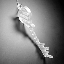 corazón llave colgante pendiente joyería 3d print model - Mito3D
