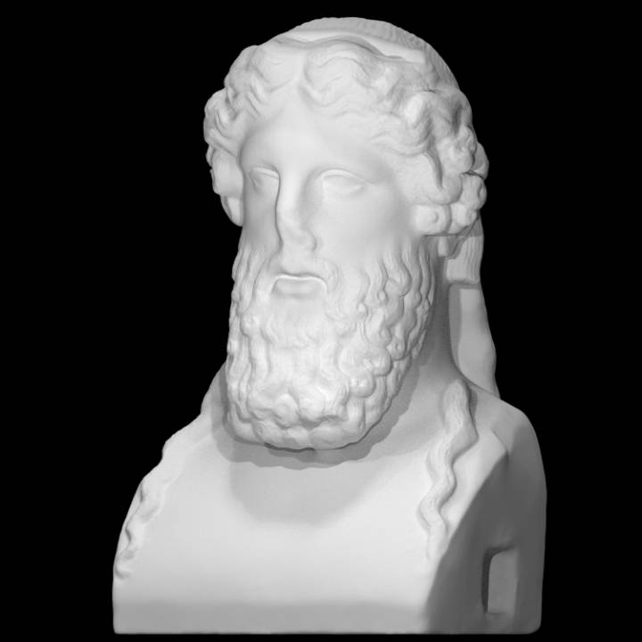 herm bearded divinity scan bust god mythology sculpture marble 3D print model - Mito3D