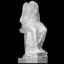 seduto donna scansione femmina scultura frammento funerario divinità 3d print model - Mito3D