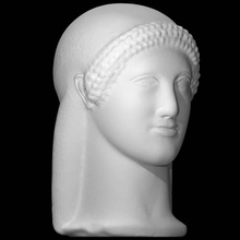 ludovisi acrolito escanear busto cabeza escultura mármol arcaico 3d print model - Mito3D