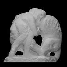 clash lion scan couple 3d print model - Mito3D