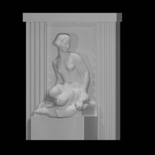 memorial-sitting woman scan memorial cemetery gravestone 3d print model - Mito3D