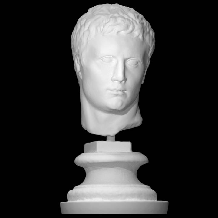 Porträt Augustus Scan Büste Kopf Skulptur Marmor Kaiser männlich Oktavian 3D print model - Mito3D