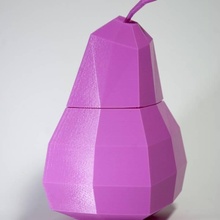pear casket & garden art vase poly decor 3d print model - Mito3D
