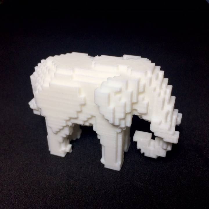 voxel elefante juguetes juegos pixel 3D print model - Mito3D