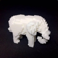 voxel elephant toys & games pixel 3d print model - Mito3D