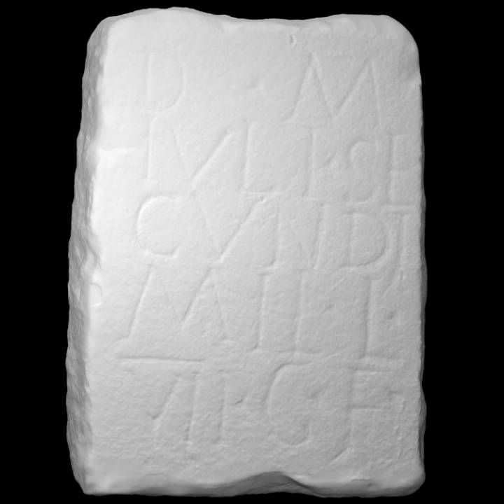 julius secundus funerary inscription scan stela julius-secundus 3D print model - Mito3D